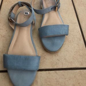 Barely Worn Blue Suede Sandals